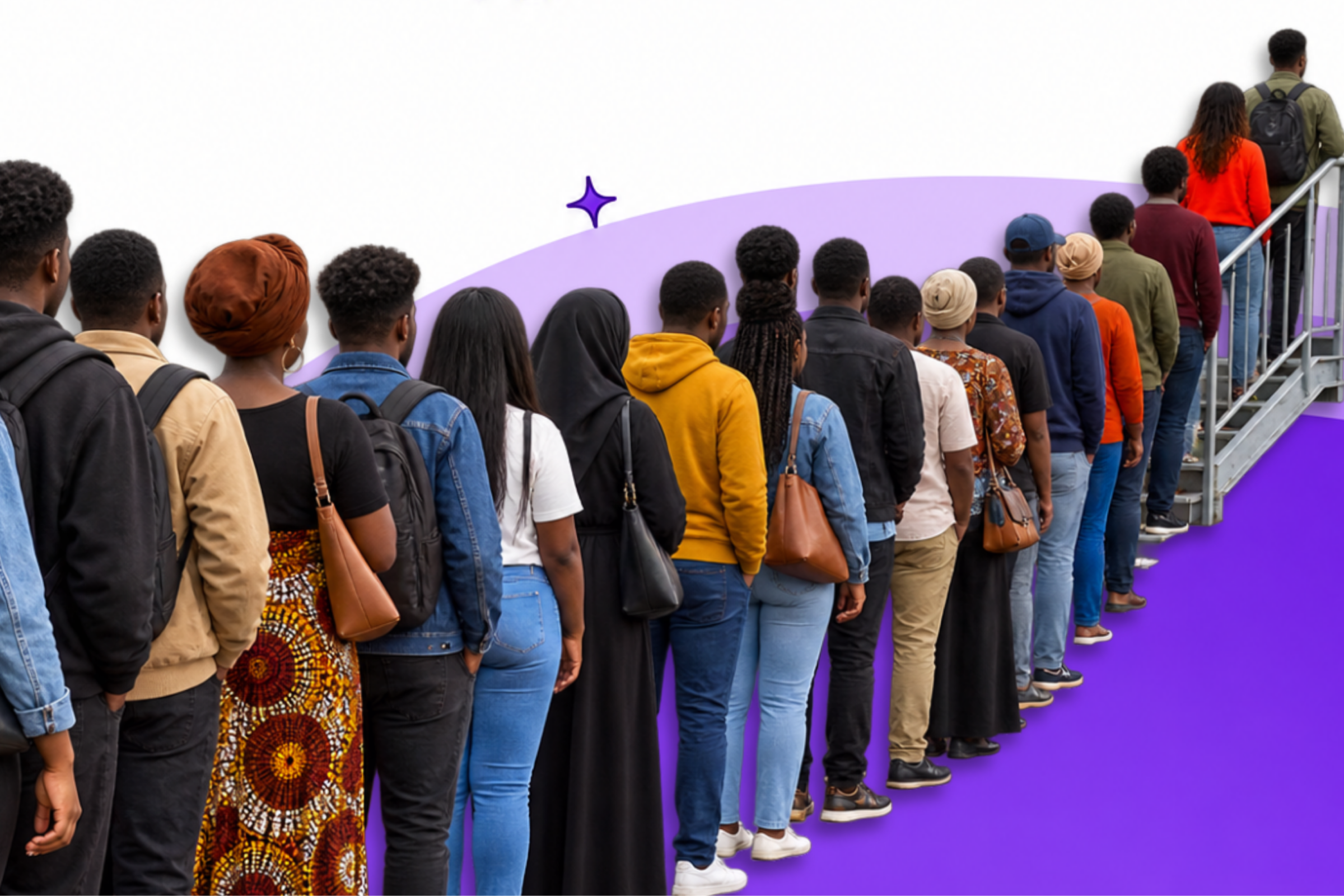 People waiting in a checkout queue